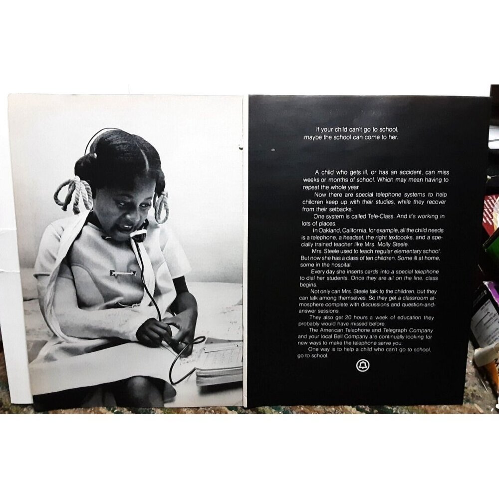 1971 Bell Telephone School Can Come To Her Original Print Ad 70s